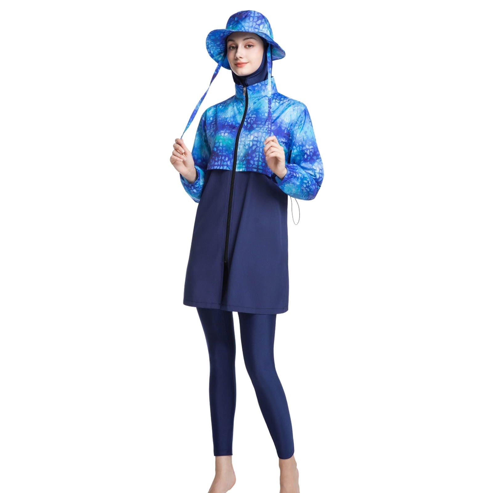 Burkini Damen: Muslimische Badeanzug Sonnenschutz Slim Fit Große Größe Schwimmanzug Badebekleidung Push Up Bauchweg Swim Suit Swimsuits for Women Shape Bademode Badeanzüge