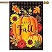 Briarwood Lane Happy Fall Pumpkin House Flag Autumn Leaves Sunflower 28" x 40"