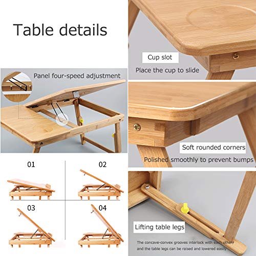 Table de lit pour ordinateur portable réglable pour éviter le mal de dos - 7