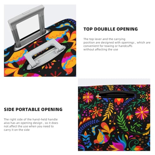 VOSERY Travel Luggage Cover - Mexican Flower Traditional1 Washable Suitcase Covers Protector Fits 18-32 Inch Luggage3