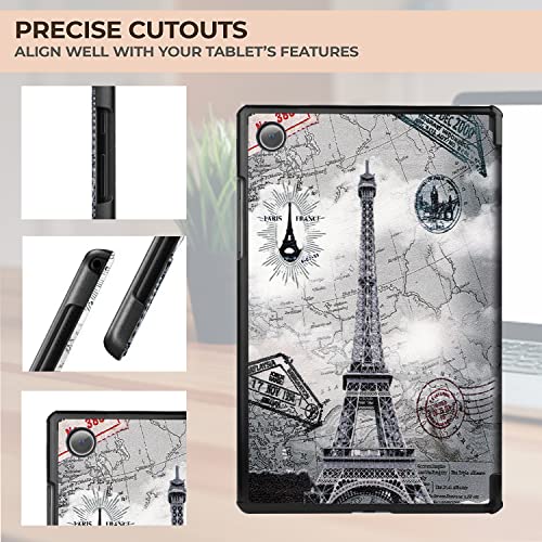 Image of Robustrion Smart Trifold Hard Back Flip Stand Case Cover for Samsung Galaxy Tab A8 10.5 inch [SM-X200 /X205 /X207] 2022 - Eiffel