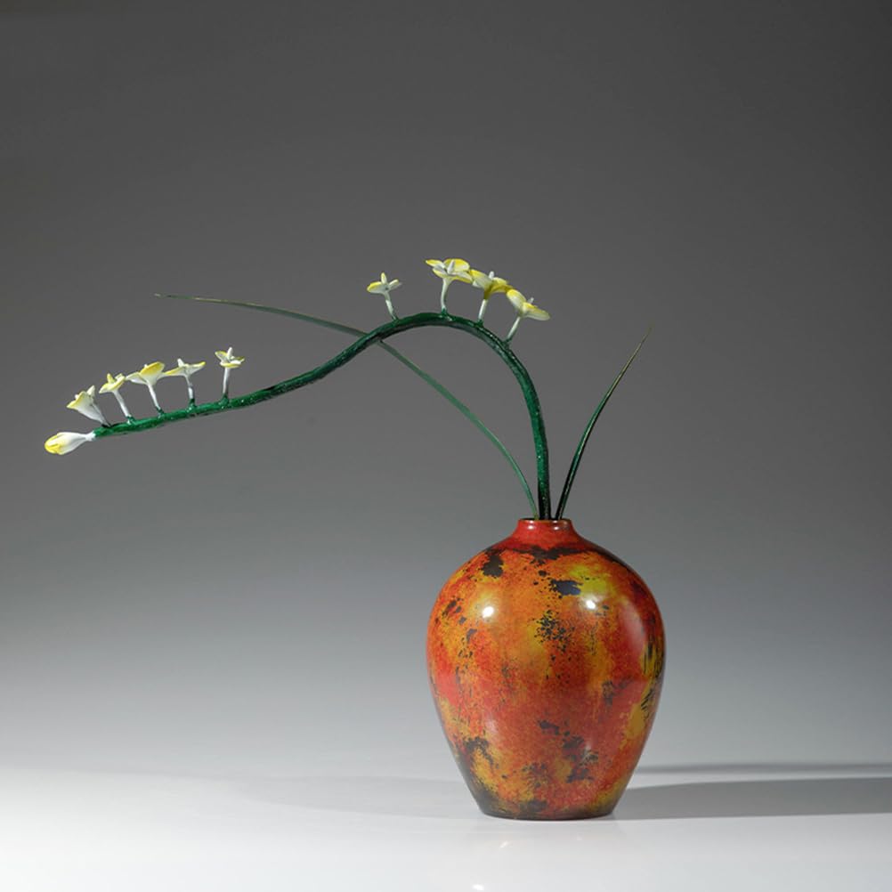 Orchidea Mosiężny wazon Ozdoba Oszałamiająca metalowa rzeźba kwiatowa
