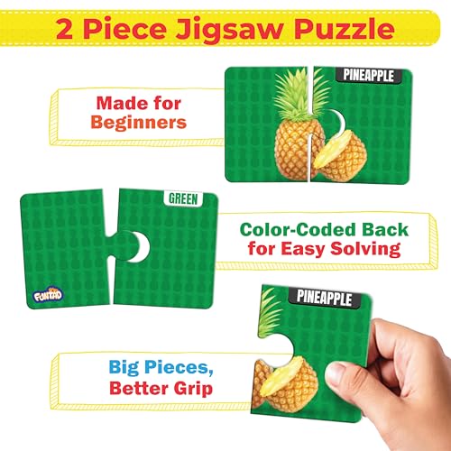 Image of My Starter Jigsaw Puzzle - Fruits & Colors| 2-Piece Puzzle for Kids Age 2,3,& 4 yrs| Montessori Educational Toy Set of 20 Puzzle, 40 Big Pieces| Return & Birthday Gift for Boys & Girls