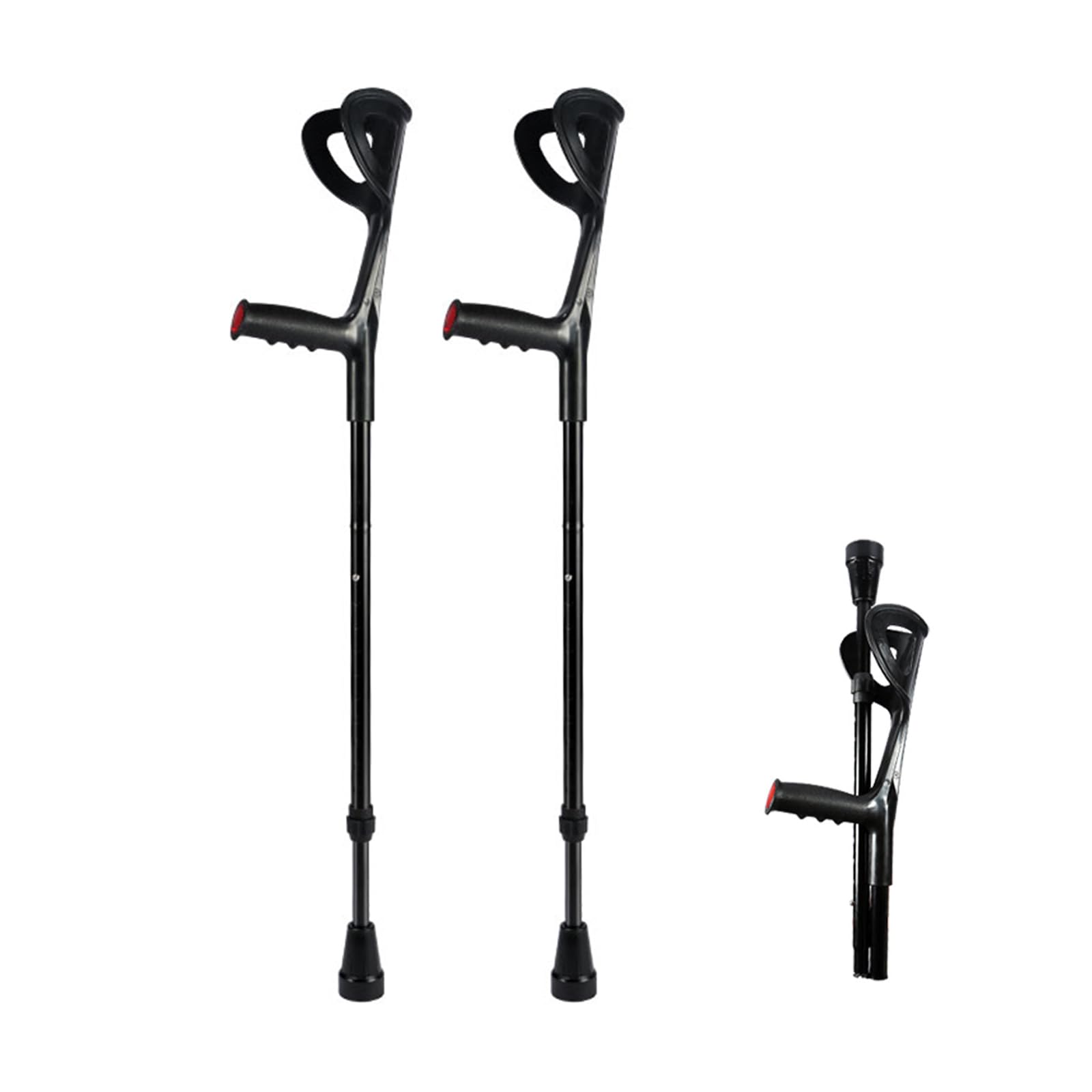 Muletas de antebrazo para Adultos Plegables (Paquete de 2), Ajustables en Altura, de aleación de Aluminio Ligero, Antideslizantes, Bastones de Ayuda para Caminar, Mango ergonómico con Agarre cómodo
