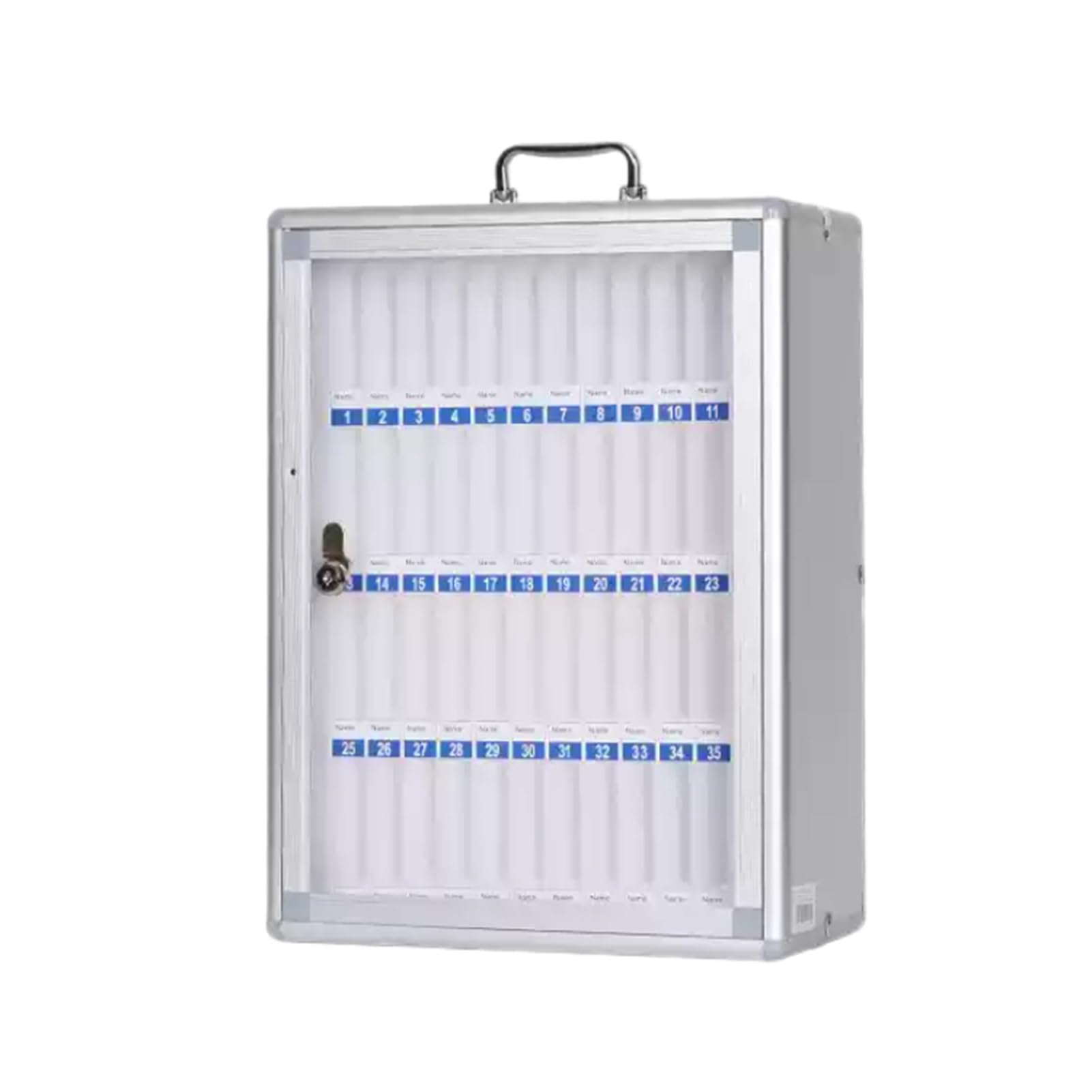 Mobile Phone Storage Cabinet Mobile Phone Safe Deposit Box Aluminum Alloy Mobile Phone Storage Cabinet,with Door Lock and Key,can Be Carried,with Digital Stickers Suitable for School Factory Office(48