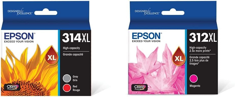 Epson T314XL Claria Photo HD Ink - Multi-Pack & T312XL320 Claria Photo HD Magenta High Capacity Cartridge Ink