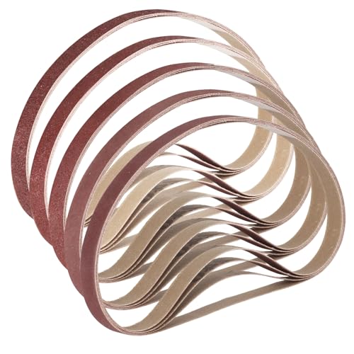 1/2 x 18 Inch Sanding Belts 20 Pcs 4 Each of 60/80/120/180/240 Grits Premium Aluminum Oxide Air Belt Sander Paper Assorted for Woodworking Metal Working and Rust Removal