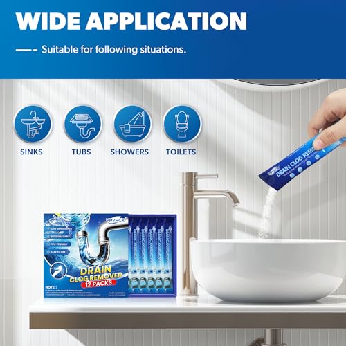 Yrvhck CGD-12 Drain Clog Remover - 12 Pack Drain Cleaner, Powerful Drain Cleaner Hair Clog Remover thumb #5