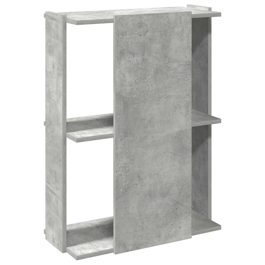 Libreria a 3 ripiani, grigio cemento, 60 x 30 x 80 cm, in legno, per soggiorno, studio, ufficio, come divisorio per riporre oggetti