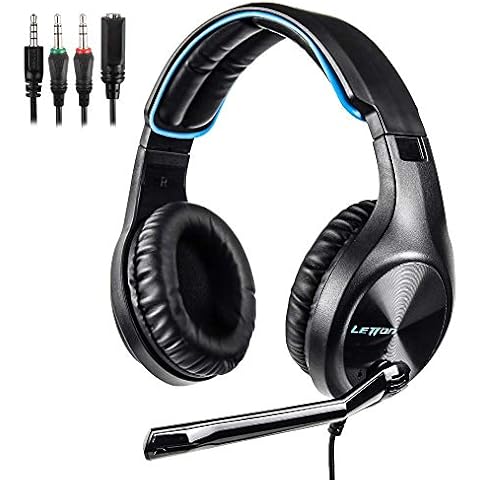 HBBOOI Adjustable Mic PVC High-strength Audio Cable Gaming Headphones Noise Cancelling & Volume Control Gaming Headset for Games Listening Video Office Cover