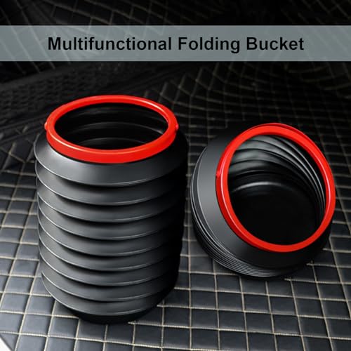 Image of 4L Collapsible Car Trash Can Small Car Trash Bin Pack of 5 Portable Travel Trash Can Car Garbage Can Cup Holder with 2PCS Vehicle Hook for Car Accessories Home Office Camping