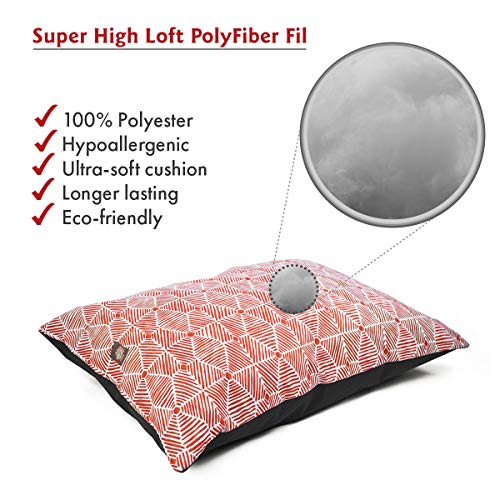 Image of Majestic Pet Rectangle Medium Dog Bed Washable - Non Slip Comfy Pet Bed - Dog Crate Bed Super Value Pillow Dog Bed - Dog Kennel Bed for Sleeping - Dog Bed Medium Breed 35 x 28 Inch - Charlie Salmon