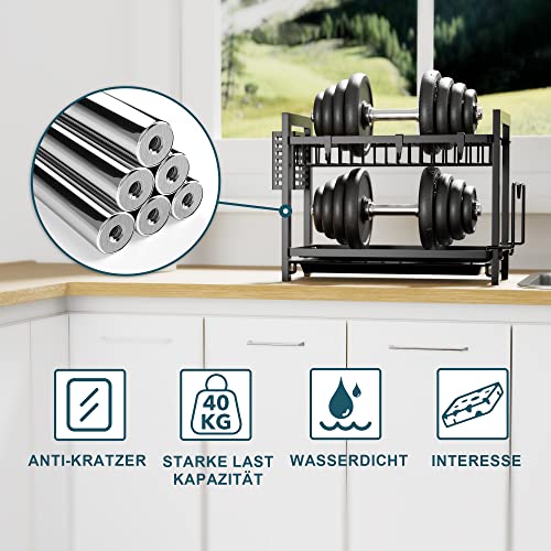 Abtropfgestell niffgaff Geschirr Schwarz (43.5*24.5*34.5) 2-stufig