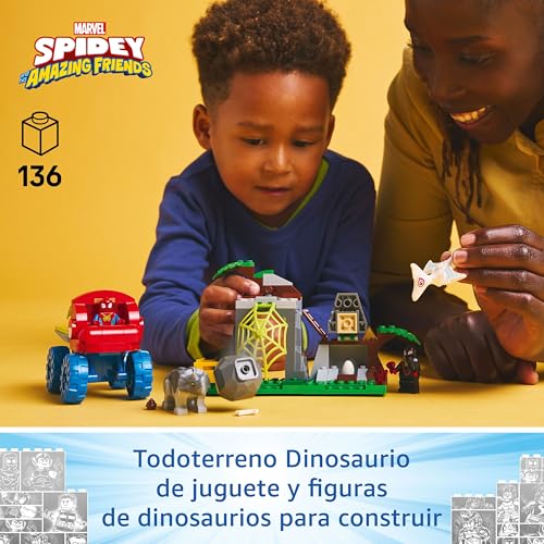LEGO – Juego de construcción Todoterreno Dinosaurio y Equipo Spidey al Rescate LEGO Marvel.