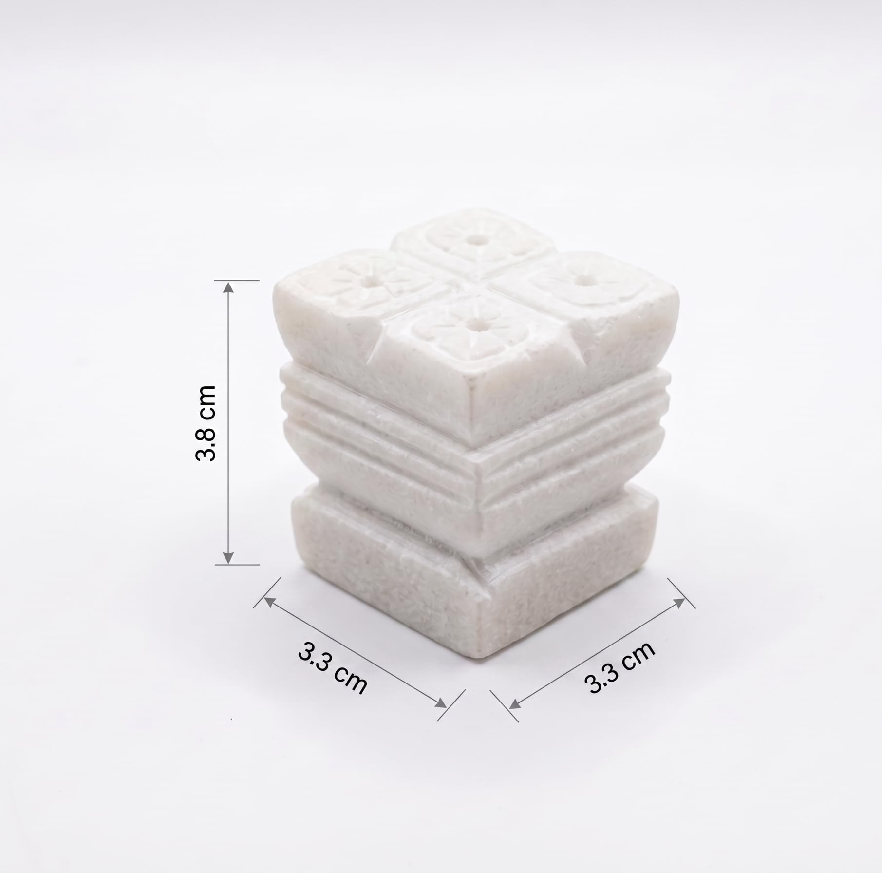 Shri Siddha White Marble Incense Stick Holder, Handcrafted Square
