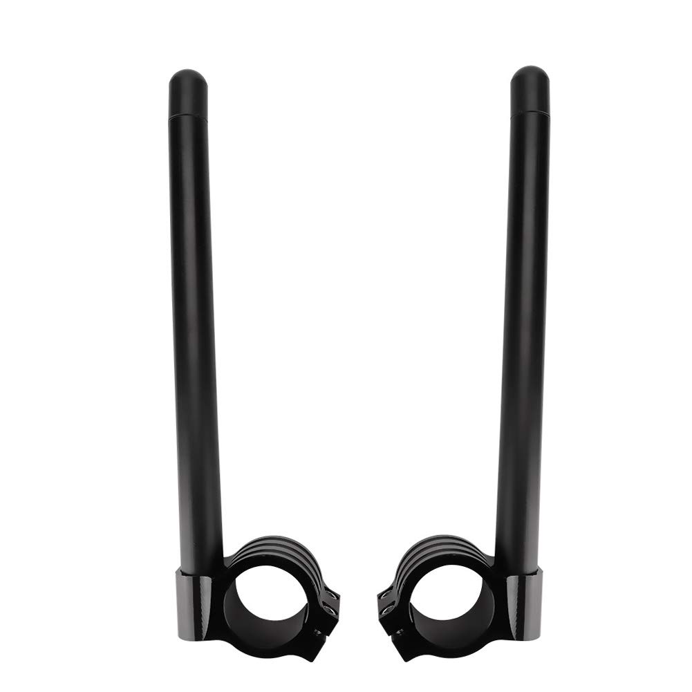 Guidon de Moto Réglable CNC séparé pour Fourches de 41 Mm, Clamp/Holder de qualité Supérieure sur Guidon pour Motocyclistes, Métal Noir, 2 Paires Universelles