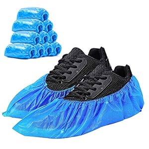 Schuhüberzieher, Überschuhe Einweg, Rutschfest und wasserdicht, Dicker CPE Material, Geeignet für den Innen- und Außenbereich, Europäische Standardschuhgröße – 100 Stück