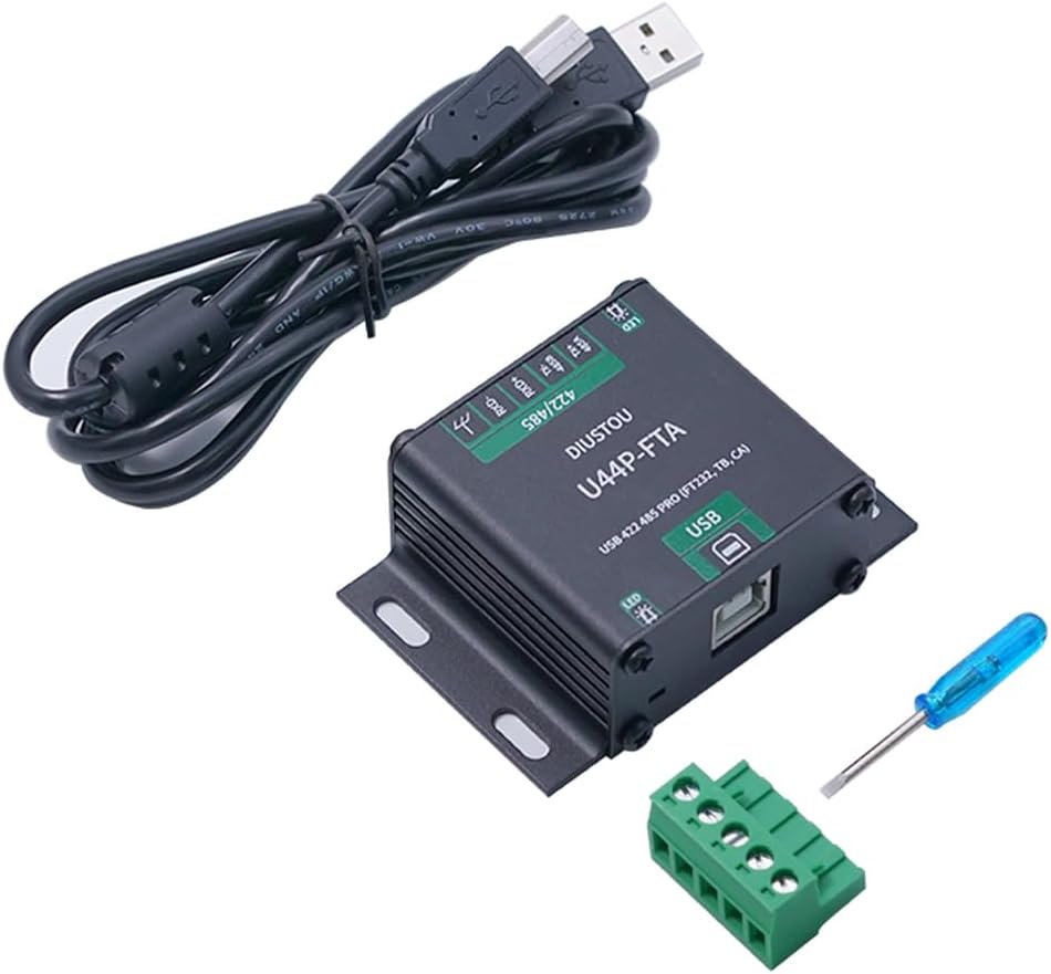 FT232 USB 422 485 Interconvertible Serial Module SP3485 with Isolation Industrial Serial Adapter Metal Housing Lightning Surge Protected 2M Baud Rate Serial Communication Adapter