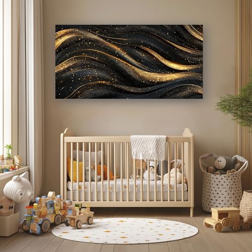 Tableau abstrait vague impression sur toile avec cadre 70x140 cm