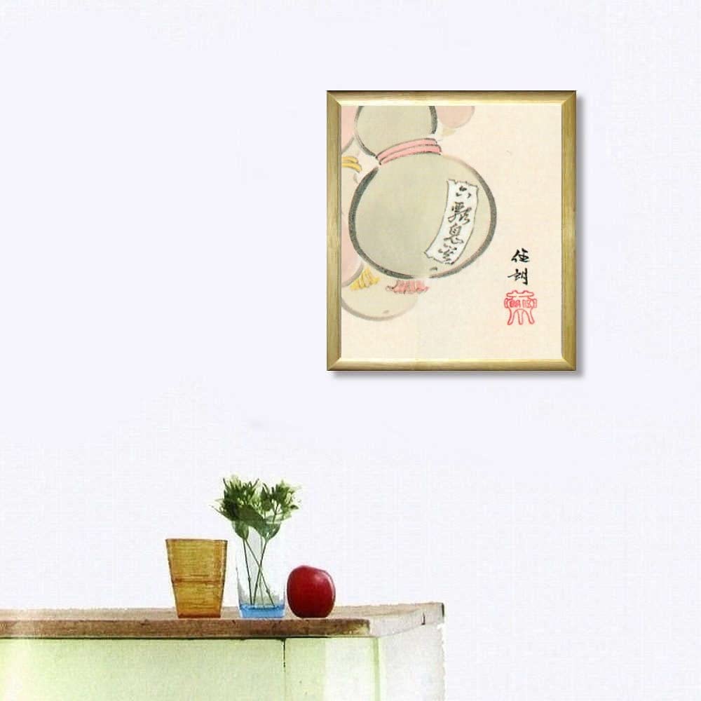 Amazon.co.jp: 林伍朗 六瓢息災 色紙 ナチュラル 日本画 静物画 瓢箪