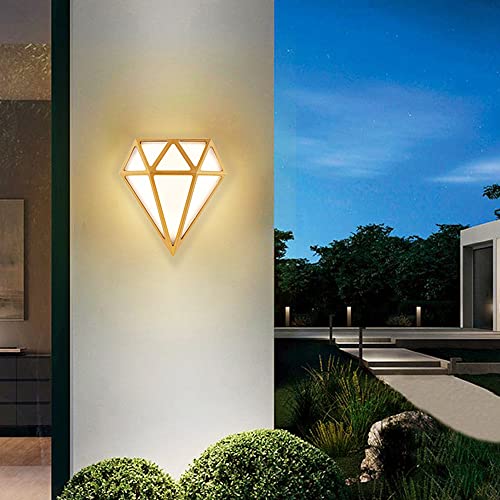 Applique extérieure design or luxe étanche IP65 luminaire de façade diamant 12W