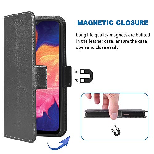 Phone Case For Samsung Galaxy A10 M10 Folio Flip Wallet Case,Pu Leather Credit Card Holder Slots Full Body Protection Kickstand Hard Hybrid Protective Phone Cover For Galaxya10 A 10 10A A105M Black #TOP4
