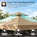 Flexzion Gazebo Cover Replacement Canopy Top 10x10 Ft (3m x 3m) - Double Tier Top Canopy Cover Replacement with UV30+, Dirt, Water Resistant for Outdoor, Sunshade, Garden, Patio, Pavilion (Beige)