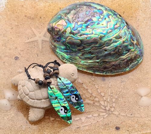 Natural Abalone Shell Surfboard Pendant Beads Cords Necklace Men Women Jewelry GA1903