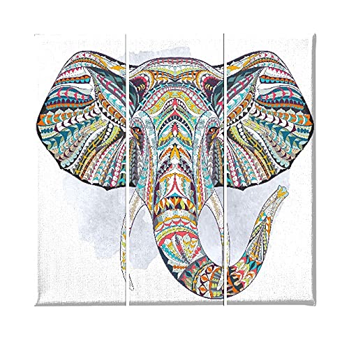 Tableau éléphant Homemania triptyque en bois et polyester 69x50cm