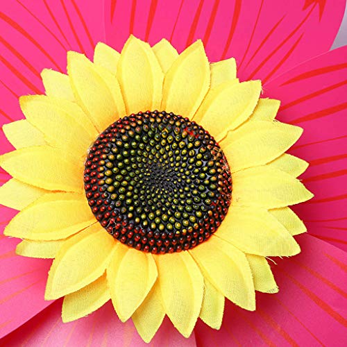 Misright Wood Sunflower Pinwheels Wind Spinner Windmill For Garden Yard Lawn Decoration #TOP2