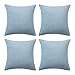 Amazon Brand - Umi 4 Pièces Housse de Coussin 45x45cm Bleu Clair Housse pour Coussin de Canape Taie d'oreiller