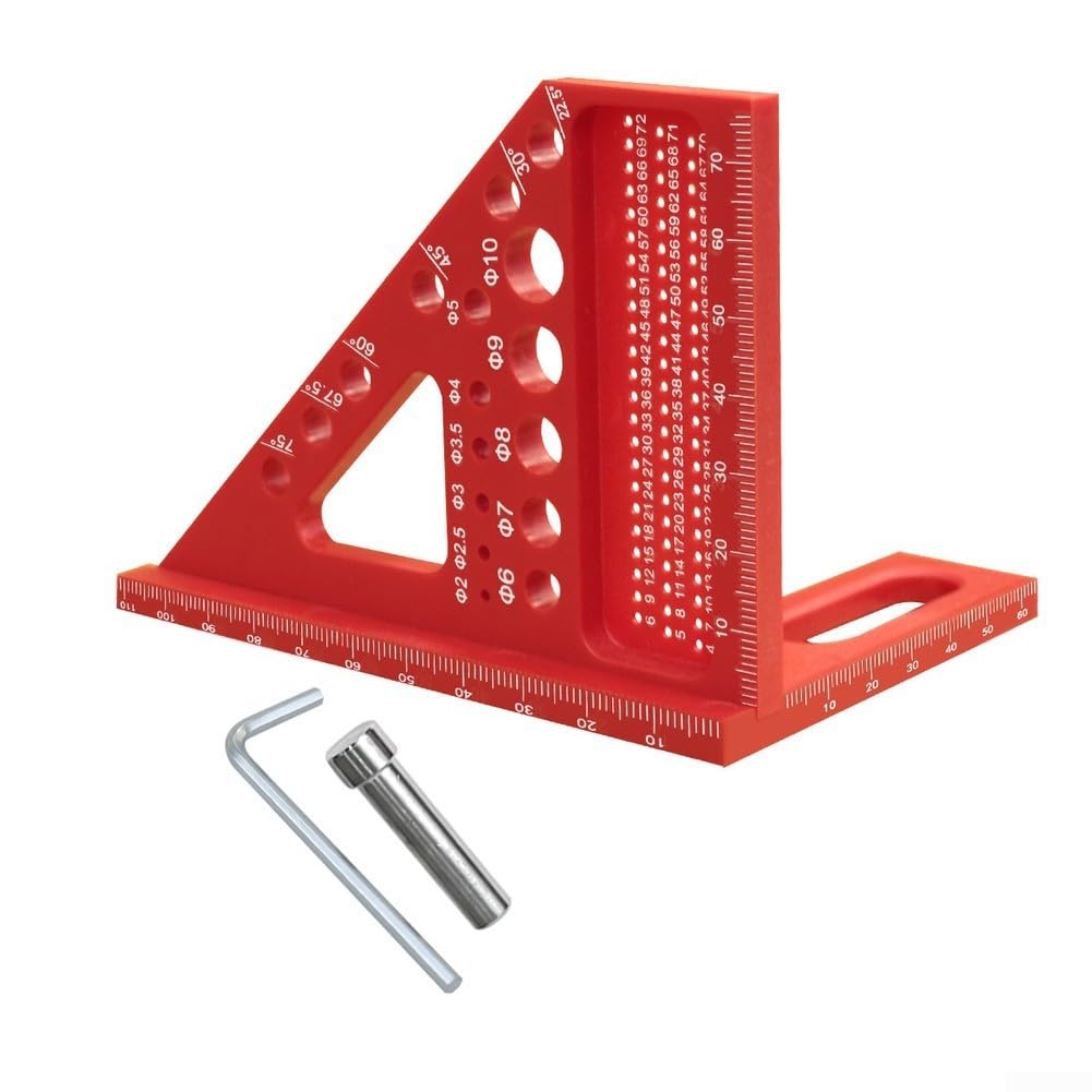 Escuadra de carpintero 3D con construcción de plástico para uso a largo plazo en talleres y trabajos de carpintería de campo (azul)