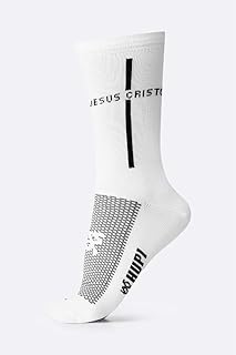 Meia Esportiva HUPI Jesus Cristo 1 Par Cano Médio, Cor: Branco, Tamanho 36-42