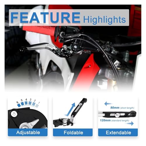 Levier frein moto extensible pour Triumph Daytona 765, idéal pour les sorties sur circuit