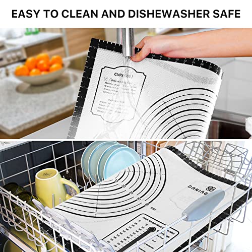 Silicone Baking Mat,26" x 16" Non-slip Dough Rolling Pastry Mat Non Stick Baking Sheet Mat with Measurement Cookies,Macarons,Bread #4