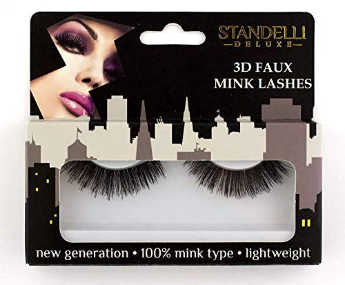 Standelli - Falsche Wimpern, 3D Faux Mink Lashes, handgemachte künstliche Wimpern aus Faux-Nerz Fasern - sehr leicht, dick und lockig Cover