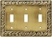 Franklin Brass 64055 Paisley Triple Toogle Switch Wall Plate/Switch Plate/Cover, Tumbled Antique Brass