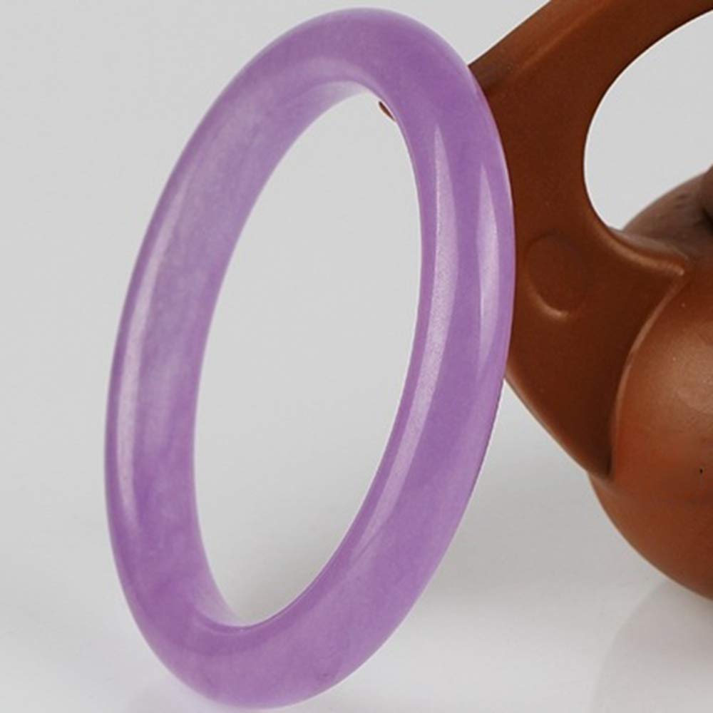 Brazalete de Jade Natural para Mujer, Fino y Redondo, Color Morado, con Barra Fina, joyería de Jade, Color Morado, 60 mm.