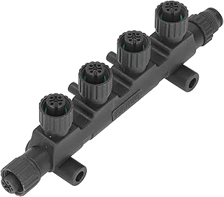 Yacht Accessories, 5 Channel Black Multiport T Connector Wear Resistant for NMEA 2000 Network