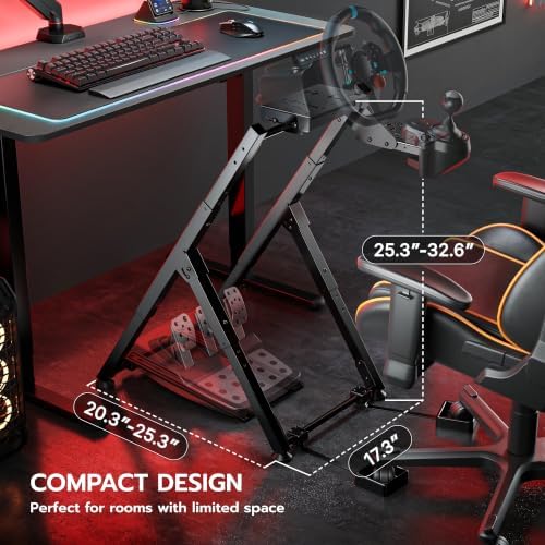 ARES WING Foldable Sim Racing Wheel Stand with Chair Fixing, Compact Design — 사진 4