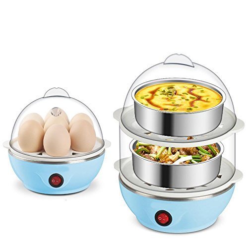 Vruta Electric Egg Boiler Egg Cooker Egg Poacher Egg Steamer Frying Pan Multipan Omelette Maker Egg Cooker (Two Layer (14Eggs))