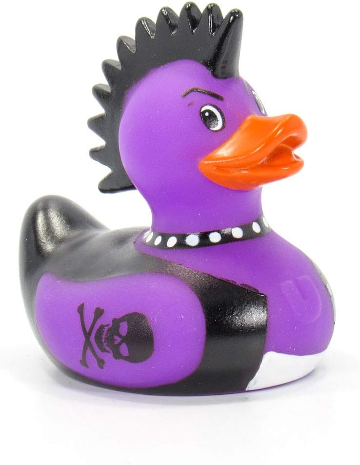 Punk (mini) Rubber Duck Bath Toy by Bud Duck | Elegant Gift Packaging "Go your own way!" | Child Safe | Collectable