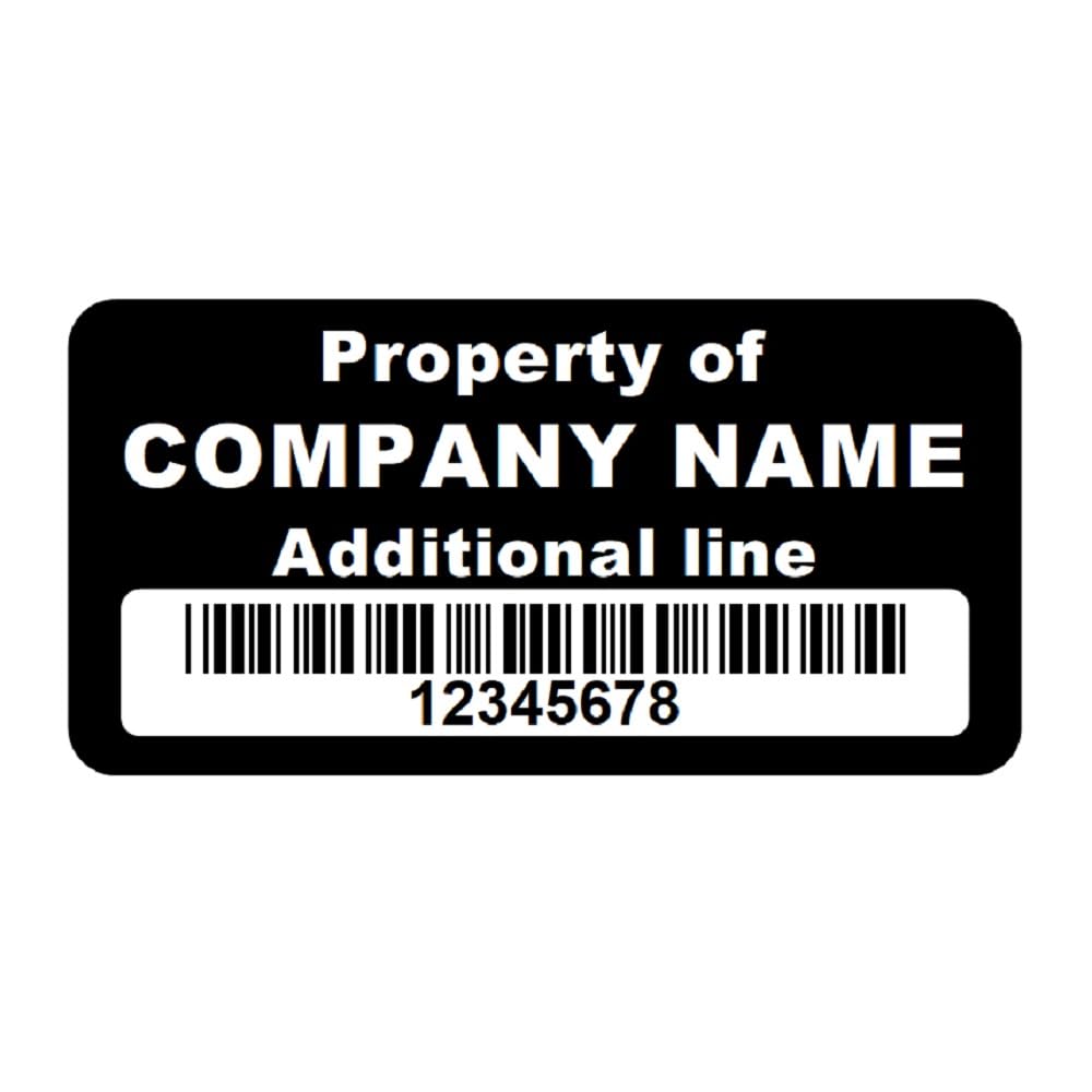 0.75"x1.5" Black - Asset Tag Labels (300)