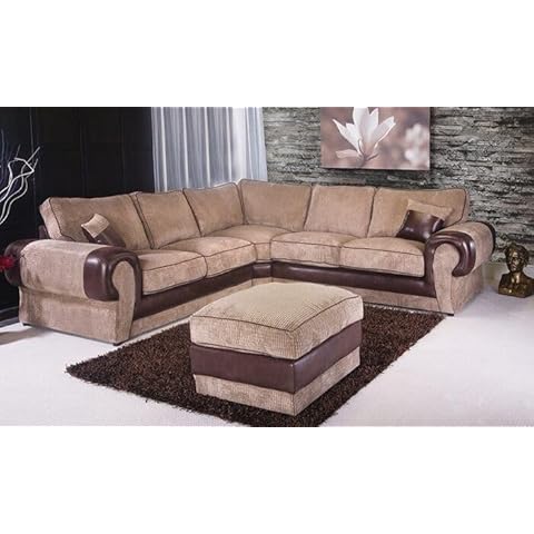 Kingsize Corner Sofa in Grey and Brown Cover