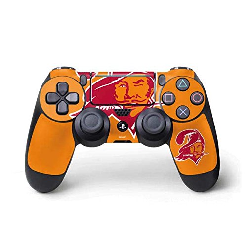 Skinit Decal Gaming Skin Compatible with PS4 Pro/Slim Controller - Officially Licensed NFL Tampa Bay Buccaneers Retro Logo Design