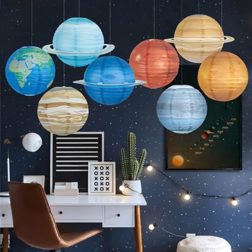 Miniatura 2 de Decoración Planetas 8 Piezas,Decoración Planetas 30 Cm Lámparas Coloridas Para Fiesta Infantil Aula Cumpleaños Escolar