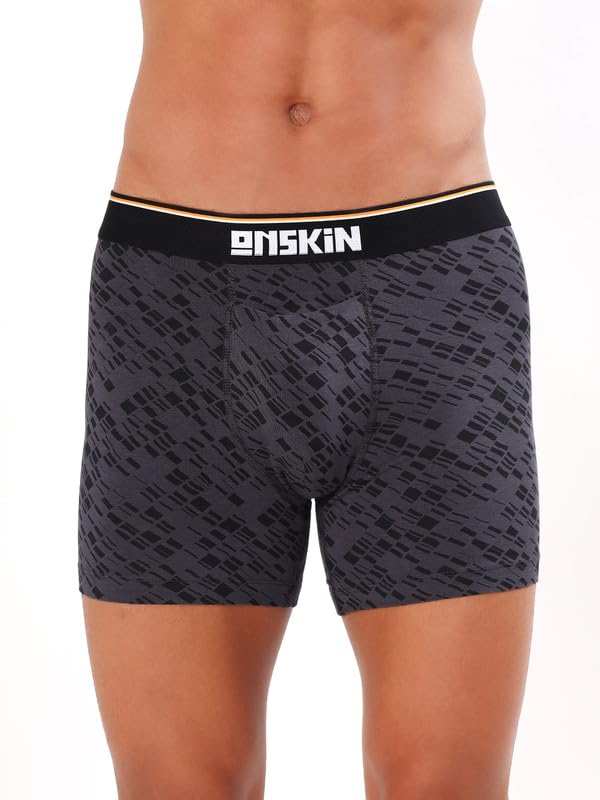 Men’s Modal Printed Long Trunks Underwear for Men | No-Marks Trunk Waistband, Moisture-Wicking & Breathable Fabric | Regular Fit Underwear-image-43