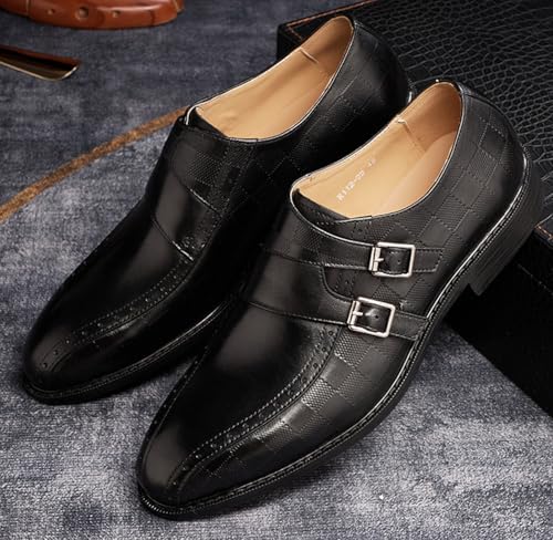 Mens Dress Shoes Formal Double Monk Loafers Genunie Leather Prom Suit Shoes Fashion Wedding Business Causal Mocasines Comfortable Tuxedo Shoes for Men3