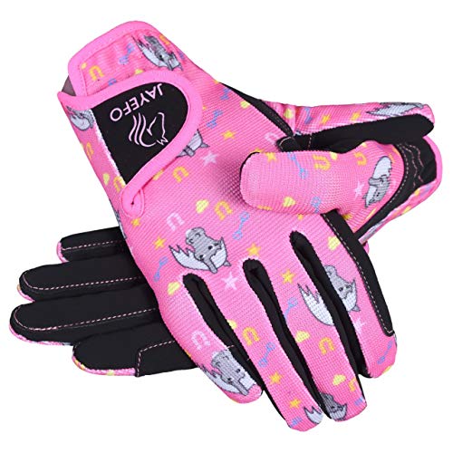 Jayefo Kids Horse Riding Gloves (Black/Pink, Age 8-10 Years) #TOP2