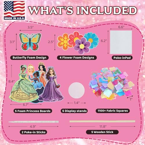 image for R RUCKERCO Poke Art Princess Kit Gift 10 Pcs Set,Crafts For Kids Ages 
